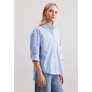 seidensticker Longbluse "Schwarze Rose", Kurzarm Kragen Streifen