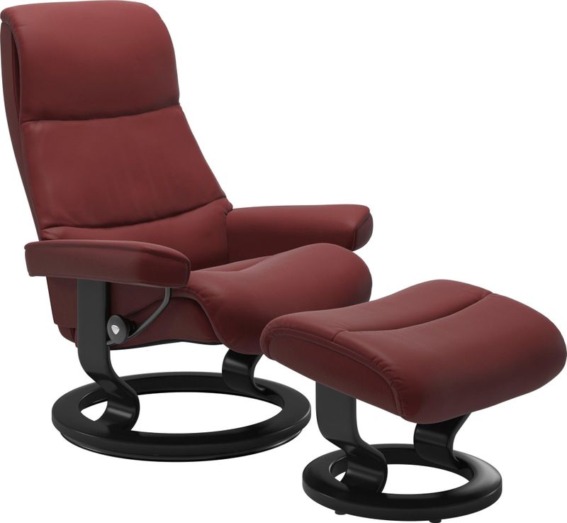 Stressless Relaxsessel "View", (Set, Relaxsessel mit Hocker), mit Classic Base, Größe M,Gestell Schwarz