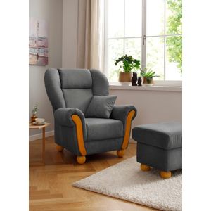Home affaire Loungesessel "Milano Vintage, Hochlehnsessel, Ohrensessel", hoher Sitzkomfort mit hoher Rückenlehne, incl. Zierkissen