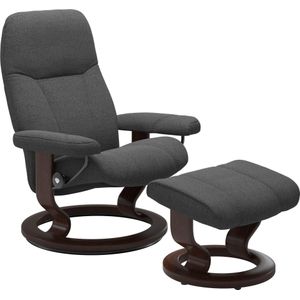Stressless Relaxsessel "Consul", (Set, Relaxsessel mit Hocker), mit Hocker, mit Classic Base, Größe L, Gestell Braun