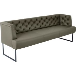 K+W Komfort & Wohnen Polsterbank "Creso", im modernen Chesterfield-Look, mit schwarzen Kufenfüßen