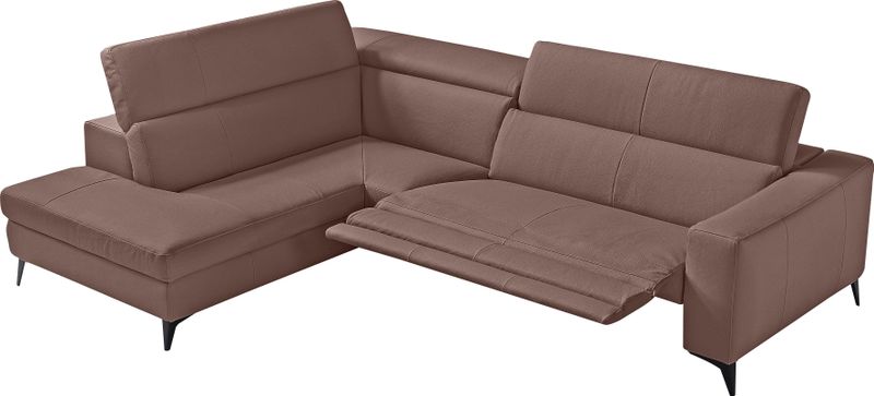 Egoitaliano Ecksofa "Edith, Designsofa mit hohem Sitzkomfort, L-Form", inkl. elektrischer Relaxfunktion und manuell verstellbaren Kopfteilen