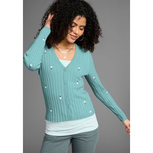 KangaROOS Strickjacke, mit Blumen-Stickerei