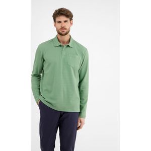 LERROS Langarmshirt "LERROS Herren Langarmpolo in Waffel-Piqué"