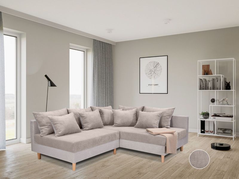 COLLECTION AB Ecksofa "L-Form", Ecksofa,Ottomane rechte Seite montierbar,Komfortablen bonnelfederkern