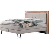 HASENA Boxspringbett Oakland, Boxspringbett, Industrial Look, Kopfteil aus Wildeiche, Used-Look