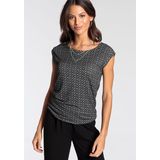 Laura Scott T-Shirt, figurumspielende Passform, gemustert, Rundhalsausschnitt