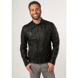 Mauritius Lederjacke "MMJenno", mit Kapuze, mit Jerseykapuze, Reißverschluss, Ziernähte