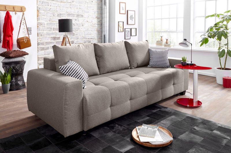 COLLECTION AB Schlafsofa "Bella", mit Bettfunktion und Bettkasten, inkl. loser Rücken- und Zierkissen