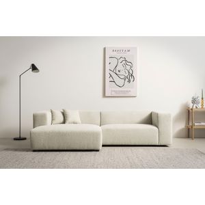 andas Ecksofa "BAKELS, L-Form in Cord oder Boucle-Stoff, moderne Couch", wahlweise Recamiere rechts/links, bequemer Sitzkomfort