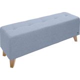 TOM TAILOR HOME Hockerbank "NORDIC", mit Knopfheftung auf der Sitzfläche, Füße Buche natur