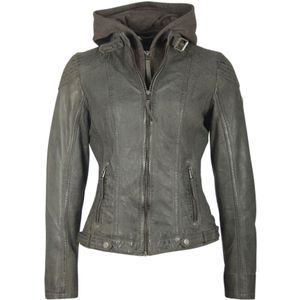Mauritius Lederjacke "CASEY", mit Kapuze, mit abnehmbarem Kapuzen-Sweateinsatz & aufwendigen Biker-Details