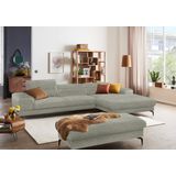 W.SCHILLIG Ecksofa "piedroo, Designsofa mit tollem Sitzkomfort, bequem und elegant, L-Form", Kopfteilverstellung, wahlweise mit Sitztiefenverstellung, Breite 343cm