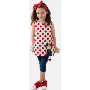 Denokids Hausanzug "Dotted Doll", (2 tlg.), mit süßer Maus-Applikation