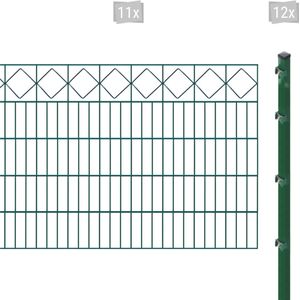Arvotec Doppelstabmattenzaun "ESSENTIAL 100 zum Einbetonieren "Karo" mit Zierleiste", Zaunhöhe 100 cm, Zaunlänge 2 - 60 m