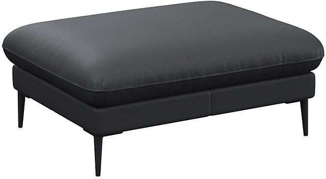 FLEXLUX Pouf "Salino, Fußhocker, Sitzhocker, Polsterhocker,", Kaltschaum & Stahl-Wellen, Füsse Schwarz