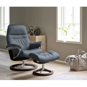 Stressless Relaxsessel "Sunrise", (Set, Relaxsessel mit Hocker), mit Signature Base, Größe M, Gestell Braun