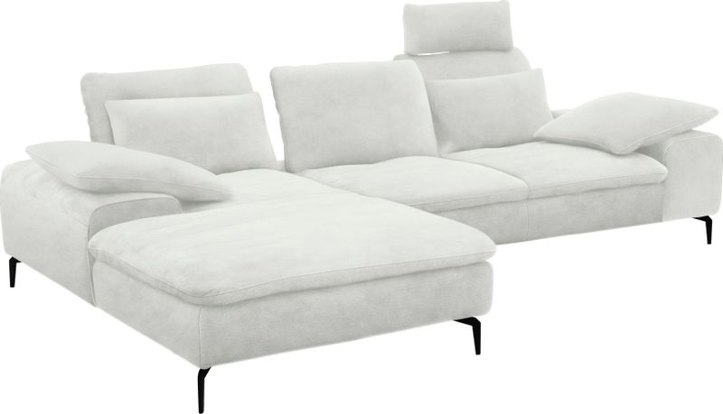 W.SCHILLIG Ecksofa "valentinoo, Designsofa, bequem, elegant und zeitlos, L-Form", (Set), inklusive Hocker, mit Sitztiefenverstellung, Breite 299 cm