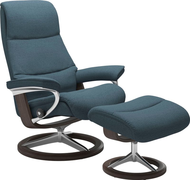 Stressless Relaxsessel "View", (Set, Relaxsessel mit Hocker), mit Signature Base, Größe S,Gestell Wenge