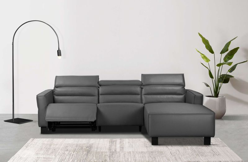 Places of Style Ecksofa "Carpari, L-Form, 263 cm, manuelle o. elektrische Relaxfunktion,", USB A/C und Kopfteilverstellung