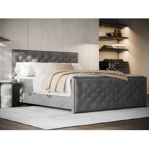 FORTE Boxspringbett "Lanciano Max inkl. zwei Bettkästen und Kaltschaum Topper", und einer 7-Zonen-Tonnentaschenfederkernmatratze H2/H3