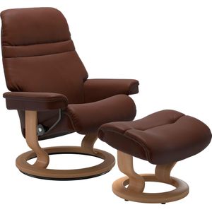 Stressless Relaxsessel "Sunrise", (Set, Relaxsessel mit Hocker), mit Classic Base, Größe M, Gestell Eiche