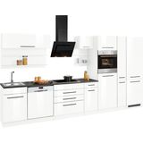 KOCHSTATION Küchenzeile "KS-Tulsa", ohne E-Geräte, Breite 380 cm, schwarze Metallgriffe, MDF Fronten