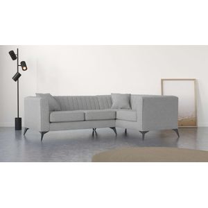 Places of Style Ecksofa "MATTHEW L-Form ideal für kleine Räume, Maße B/T/H: 240/167/74 cm", elegantes Designsofa, Steppung im Rücken, incl. Zierkissen