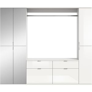 INOSIGN Garderoben-Set "Trondheim, Breite 212 cm, 5-teilig, bestehend aus:", (Set, 4 St.), 2x Garderobenschrank, 1 Kommode, 1 Garderobenstange, 1 Ablageboden