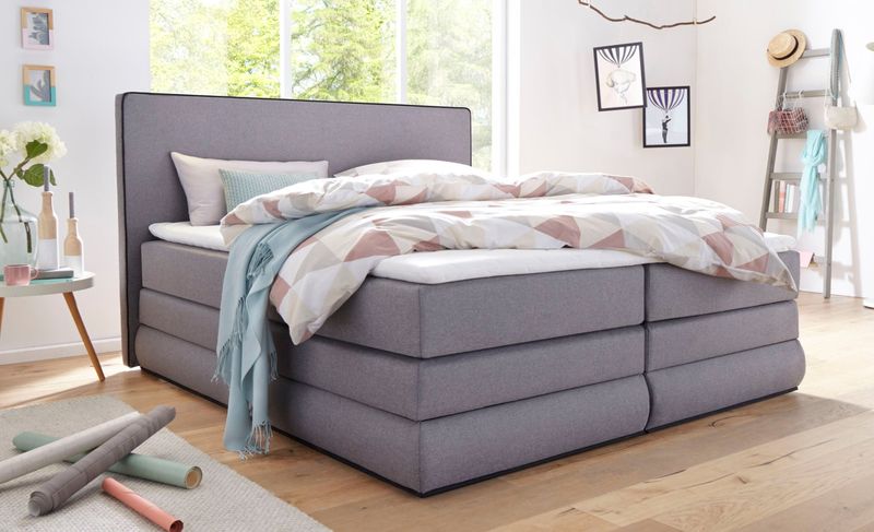 COLLECTION AB Boxspringbett "Ninoni", inkl. Bettkasten, Topper und wahlweise mit LED-Beleuchtung, Liegefläche 180 x 200 cm