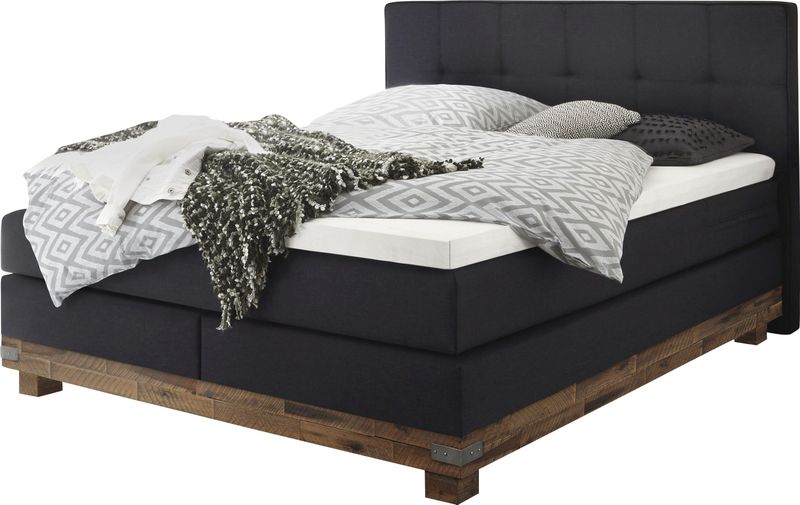 HASENA Boxspringbett "Boston", inkl. Topper, Massivholzrahmen aus Akazie