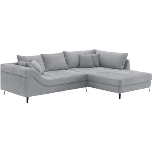 Mr. Couch Ecksofa "Portofino L-Form", 4 Bezugsqualitäten, 13,5 cm hohe Metall-Profilfüße in matt-schwarz