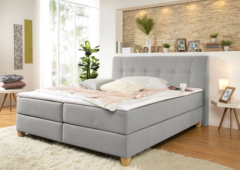 Home affaire Boxspringbett "Calloway", inkl. Topper, XXL-Ausführung, in 4 Farben, 5 Breiten, 3 Matratzenarten