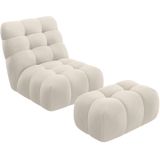 Guido Maria Kretschmer Home&Living XXL-Sessel "AURELIAN Loveseat XXL mit Hocker im Set, Lese-Sessel, Relaxsessel,", mit Wellenunterfederung, Struktur fein, Struktur grob, Velours