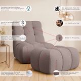 Guido Maria Kretschmer Home&Living XXL-Sessel "AURELIAN Loveseat XXL mit Hocker im Set, Lese-Sessel, Relaxsessel,", mit Wellenunterfederung, Struktur fein, Struktur grob, Velours