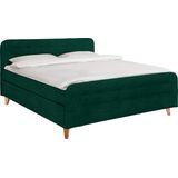 TOM TAILOR HOME Boxspringbett "NORDIC BOX", mit Knopfheftung im Kopfteil und Fußteil, Füße in Buche natur