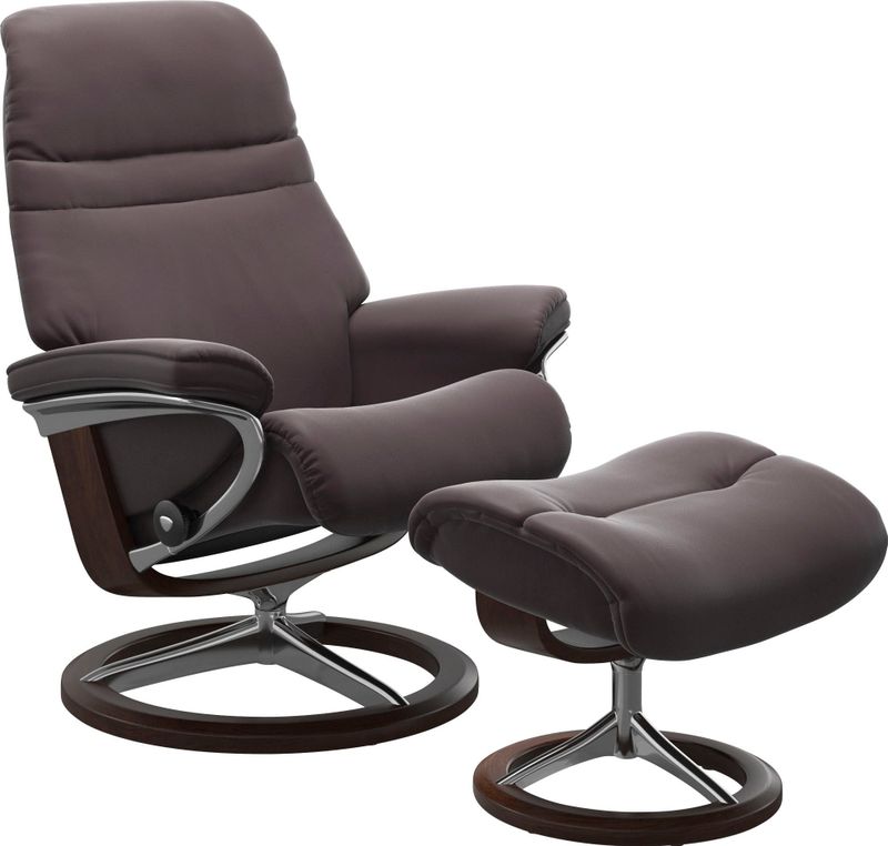 Stressless Relaxsessel "Sunrise", (Set, Relaxsessel mit Hocker), mit Signature Base, Größe S, Gestell Braun
