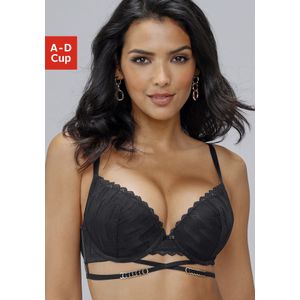 LASCANA Push-up-BH, mit verführerischer Bänder-Optik und Metallaccessoires, Dessous