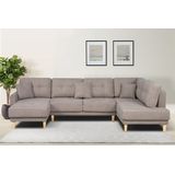 Home affaire Wohnlandschaft "TRIPLO U-Form wahlweise mit Schlaffunktion, B/T/H: 310/192/90 cm", Schlafsofa, auch mit Bettkasten, Steppung im Rückenkissen