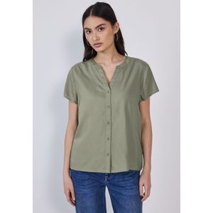 STREET ONE STUDIO Shirtbluse, mit geschlitztem Rundhalsausschnitt