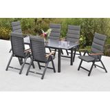 MERXX Garten-Essgruppe ""Astros"", (Set, 13 tlg.), Tischplatte aus Aluminium