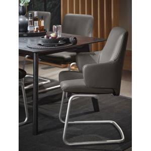 Stressless Polsterstuhl "Laurel", Leder PALOMA, Low Back mit Armlehne, Größe L, mit Beinen aus Stahl in Chrom matt