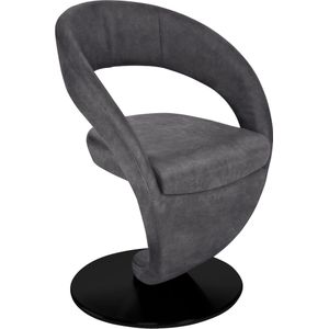 K+W Komfort & Wohnen Drehstuhl "Wave", Design-Drehstuhl, schwarzer Drehteller