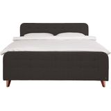 TOM TAILOR HOME Boxspringbett "NORDIC BOX", mit Knopfheftung im Kopfteil und Fußteil, Füße in Buche natur