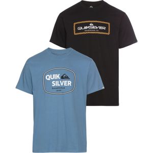Quiksilver T-Shirt "JUST FRAMED LOCKUP SHORT SLEEVE PACK YM", (2 tlg.), Doppelpack T-Shirt mit Print, 2 Stk