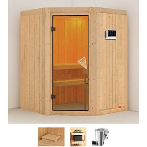 Karibu Sauna "Nanna", 3,6-kW-Bio-Plug & Play Ofen mit externer Steuerung