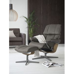 Stressless Relaxsessel "Reno", (Set, Relaxsessel mit Hocker), mit Hocker, mit Cross Base, Größe S, M & L, Holzakzent Eiche