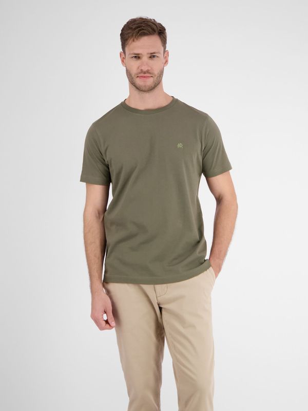 LERROS T-Shirt "LERROS Basic T-Shirt mit Logostitch, unifarben"