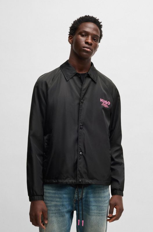 HUGO Blue Funktionsjacke "Biyo2521", Overshirt mit kontrastfarbenen Druck
