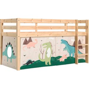 Vipack Spielbett "Vipack Pino", (Made in Europe), mit Textil-Set, inkl. Rolllattenrost, in Natur, Weiß oder Grau